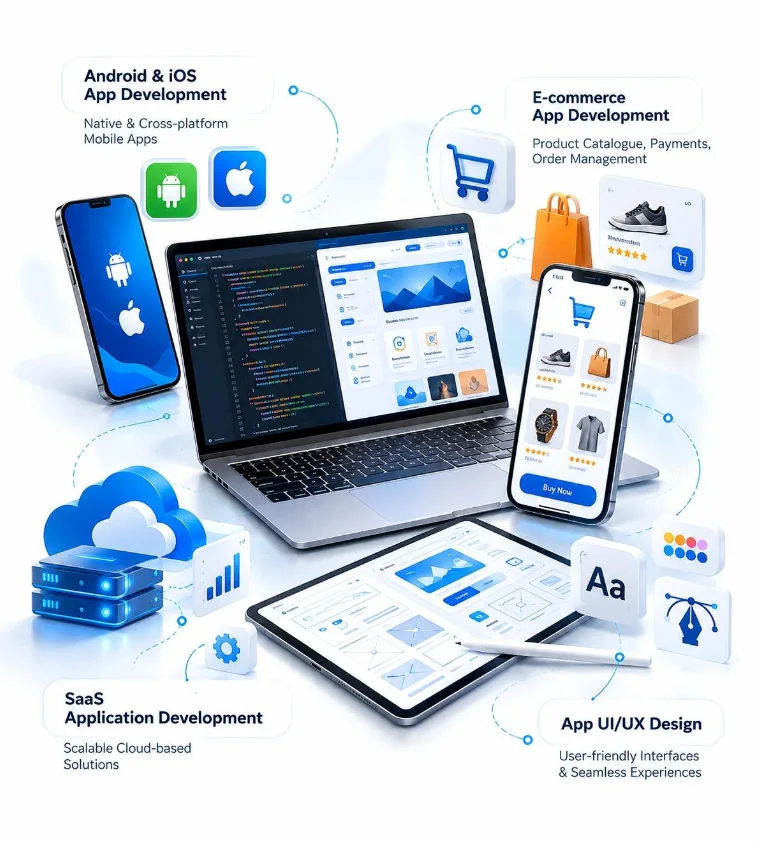 Android, iOS, e-commerce, SaaS and UI/UX app development